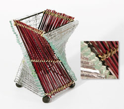 LAMPADA ELICA IN BAMBOO E VETRO CM 20