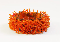 BRACCIALI PERLINE CORALLO PIATTO CM 2,5