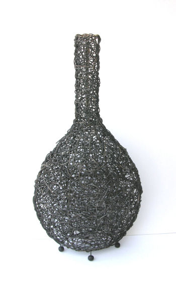 LAMPADA BOTTIGLIA IN RATTAN CHIARO CM 100 - Image 2