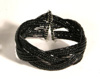 BRACCIALI RIGIDI TRECCIA C/PERLINE CM 3