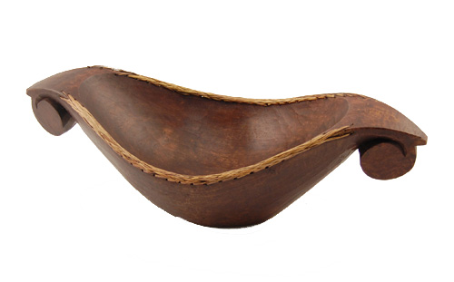 CIOTOLA/PORTAFRUTTA IN MOGANO LOMBOK CM 50 - Image 2