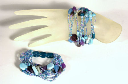 BRACCIALI ELASTICI 12 FILI CON PERLE IN VETRO - Image 27