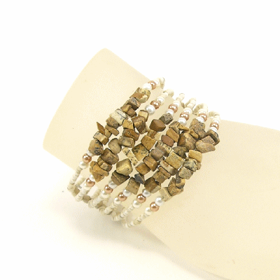 BRACCIALI RIGIDI 6 FILI CON PERLINE E PIETRE - Image 13