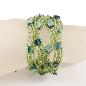 BRACCIALI RIGIDI DOPPIA TRECCIA C/MADREPERLA - Image 13