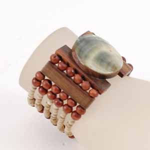 BRACCIALI ELASTICI CON MADREPERLA E LEGNO - Image 8