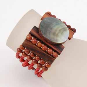 BRACCIALI ELASTICI CON MADREPERLA E LEGNO - Image 10