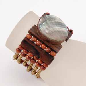 BRACCIALI ELASTICI CON MADREPERLA E LEGNO - Image 11