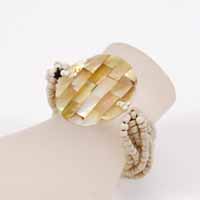 BRACCIALI ELASTICI 10 FILI  MADREPERLA PATCHWORK