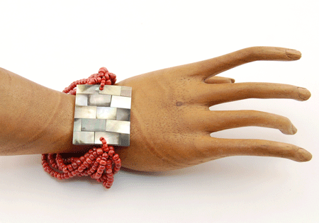 BRACCIALI ELASTICI 10 FILI MADREPERLA PATCHWORK - Image 9