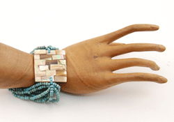 BRACCIALI ELASTICI 10 FILI  MADREPERLA PATCHWORK