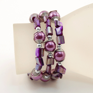 BRACCIALI IN METALLO E MADREPERLA COLORATE - Image 6