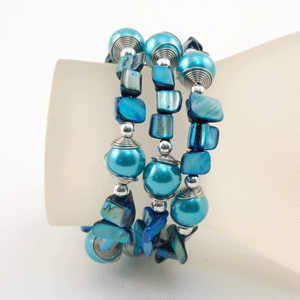 BRACCIALI IN METALLO E MADREPERLA COLORATE - Image 9