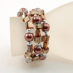 BRACCIALI IN METALLO E MADREPERLA COLORATE - Image 11