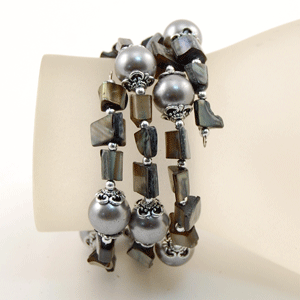 BRACCIALI IN METALLO E MADREPERLA COLORATE - Image 8