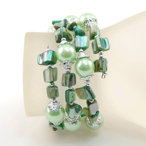 BRACCIALI IN METALLO E MADREPERLA COLORATE - Image 10