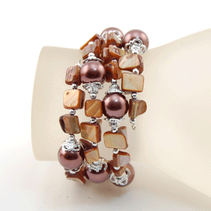 BRACCIALI IN METALLO E MADREPERLA COLORATE - Image 12