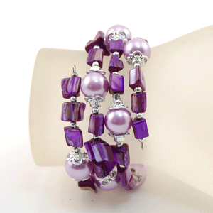 BRACCIALI IN METALLO E MADREPERLA COLORATE - Image 13