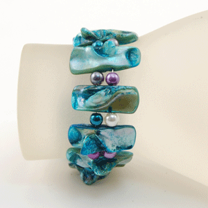 BRACCIALI RIGIDI APERTI MADREPERLA COLORATE - Image 13