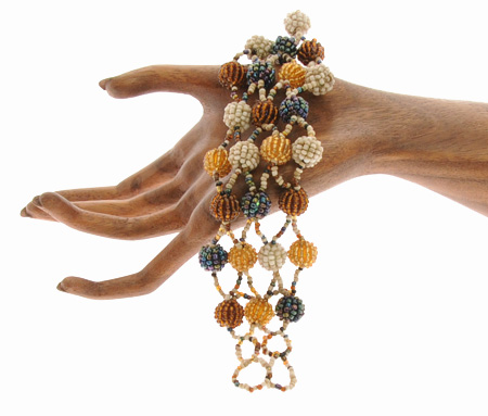 BRACCIALE APERTI 4 RIGHE PALLINE INTRECCIATE - Image 10