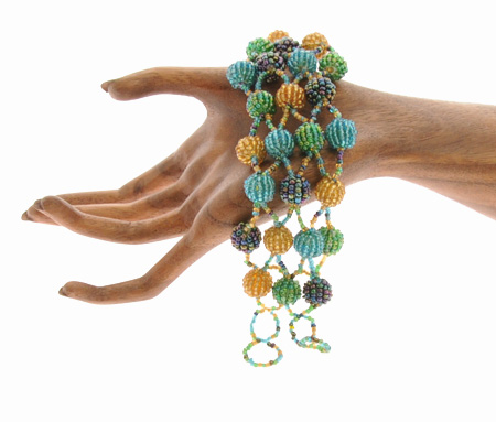 BRACCIALE APERTI 4 RIGHE PALLINE INTRECCIATE - Image 14