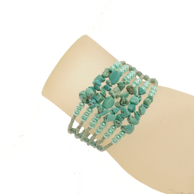 BRACCIALI RIGIDI 6 FILI CON PERLINE E PIETRE - Image 15