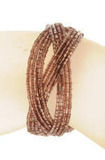 BRACCIALI RIGIDI TRECCIA C/PERLINE CM 3