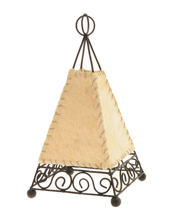 LAMPADA PIRAMIDE 4 LATI IN CORTECCIA CHIARA CM 35 - Image 2