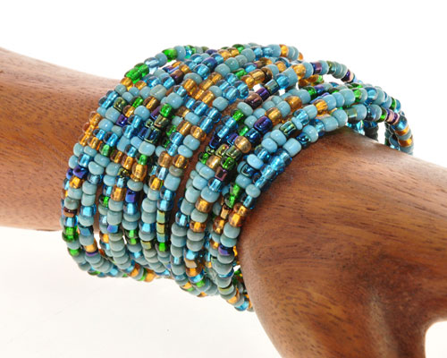 BRACCIALI PERLINE RIGIDI 15 RIGHE ETHNIC - Image 4