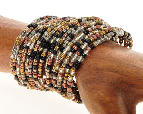 BRACCIALI PERLINE RIGIDI 15 RIGHE ETHNIC - Image 5