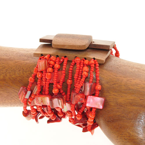 BRACCIALI ELASTICI 14 FILI NUGED MIX CON FIBBIA IN LEGNO - Image 8