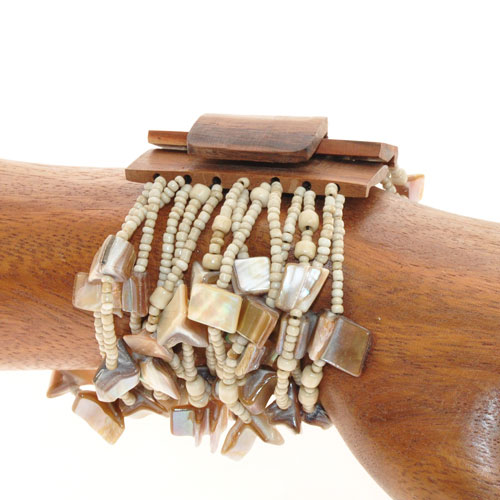 BRACCIALI ELASTICI 14 FILI NUGED MIX CON FIBBIA IN LEGNO - Image 9