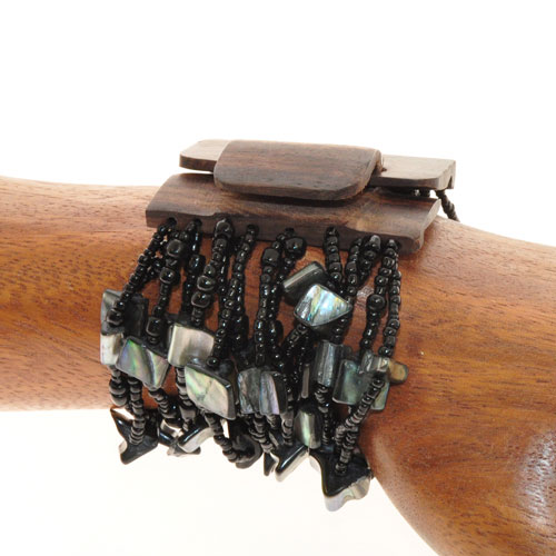 BRACCIALI ELASTICI 14 FILI NUGED MIX CON FIBBIA IN LEGNO - Image 10