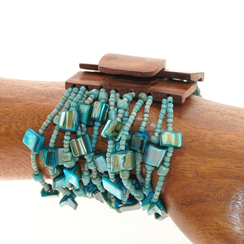 BRACCIALI ELASTICI 14 FILI NUGED MIX CON FIBBIA IN LEGNO - Image 11