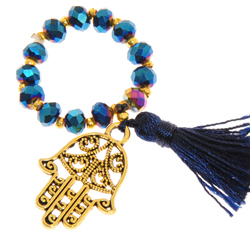 ANELLI ELASTICO TASSEL KRISTAL FATIMA HAND COLORE ORO