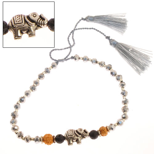 BRACCIALI TASSEL ELEFANT GANITRI LAVA SILVER - Image 11