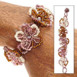 BRACCIALI 5 FLOWER CRYSTAL AMBURADUL STRIPE