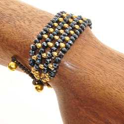 BRACCIALI 6 LINES CRYSTAL INDIA COMB WITH BUTTON