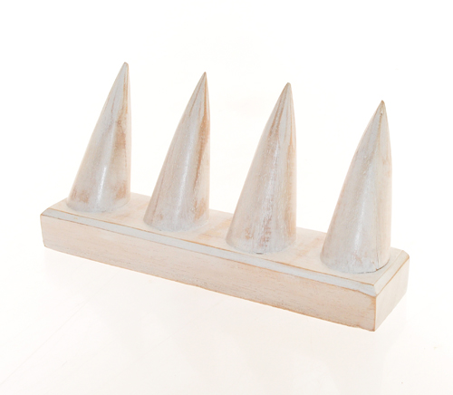 ESPOSITORE IN LEGNO PER ANELLI 4 CONI 16 X 4 X 8 CM - Image 3