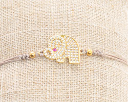 BRACCIALI STRING WITH ZIRCON ELEFANTE