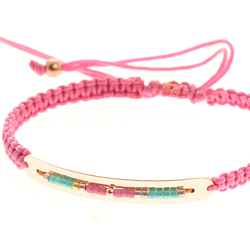 BRACCIALI MIYUKI SINGLE STRIPE ROSE PLATED