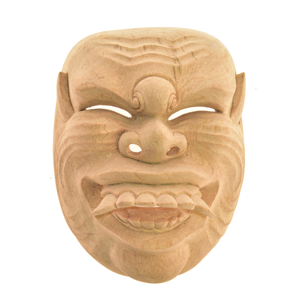 MASCHERA DEMONE SIDAKARYA IN LEGNO BELALU CM 14X18 - Image 2