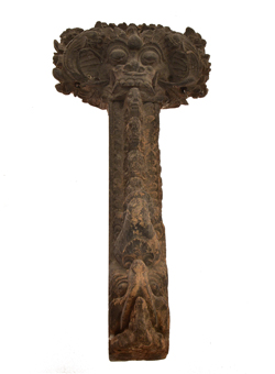 PANNELLO DA PARETE BALINESE CON LEONE MITOLOGICO CM 53X24