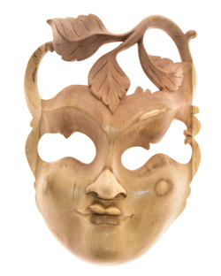 MASCHERA LADY CON FOGLIA CM 25X17