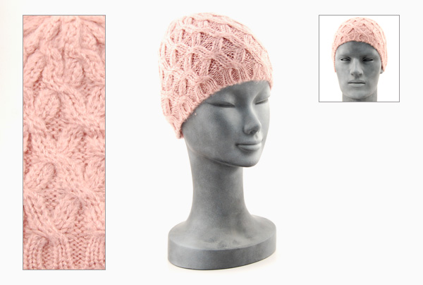 CUFFIA IN LANA LAVORATA A TRECCE - Image 2