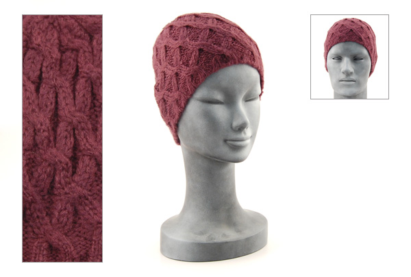 CUFFIA IN LANA LAVORATA A TRECCE - Image 3