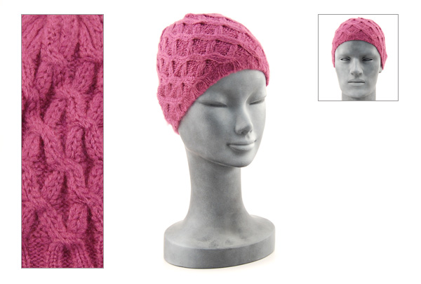 CUFFIA IN LANA LAVORATA A TRECCE - Image 4