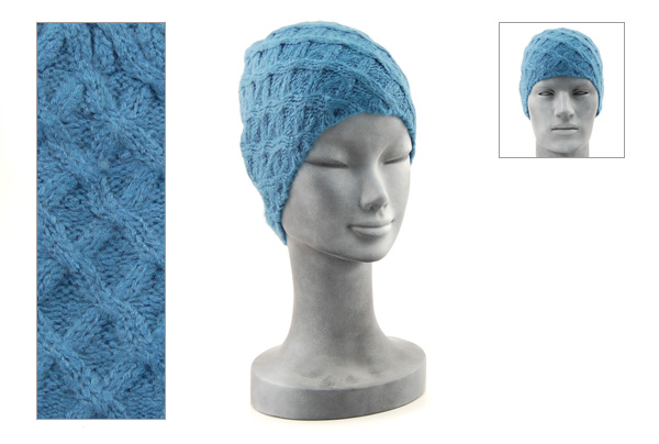 CUFFIA IN LANA LAVORATA A TRECCE - Image 5