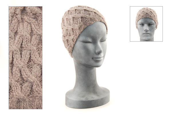 CUFFIA IN LANA LAVORATA A TRECCE - Image 9