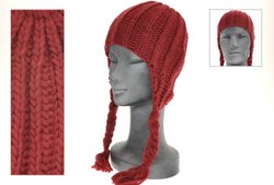 CUFFIE IN LANA A COSTE CON PARAORECCHIE E FRANGE