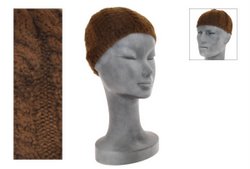 CUFFIA IN LANA LAVORATA A TRECCE